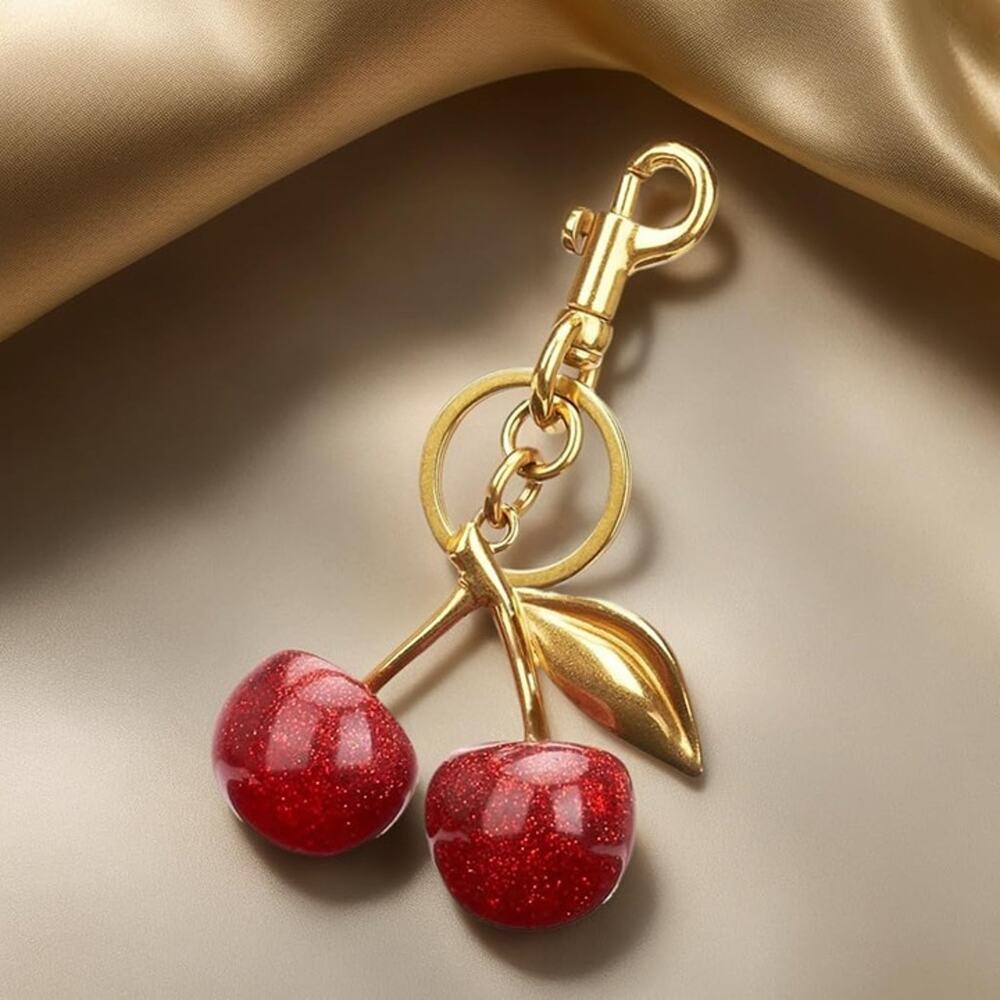 Cherry Bag Charm Purse Charms Keychain- Car Cherry Accessories keychian Gifts - Picture 6 of 7